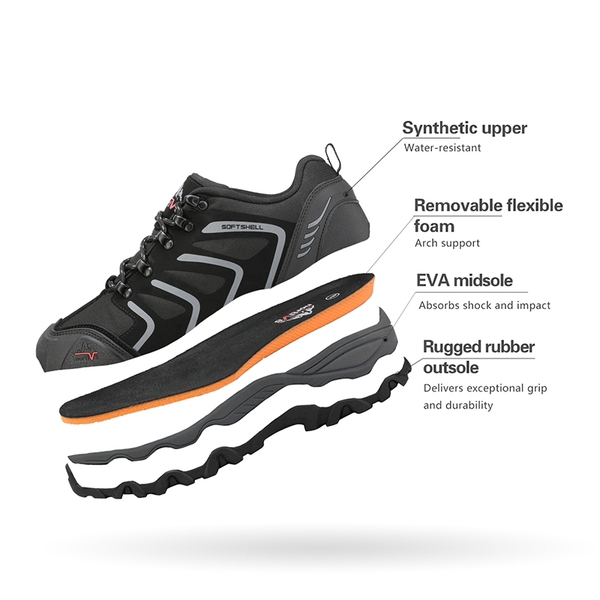 [Armadillo Series] Non-Slip Waterproof Hiking Shoes - BLACK-DARK-GREY - 4